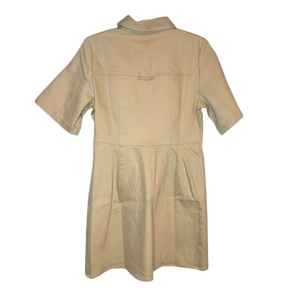 J.Crew Khaki Twill Mini Shirt Dress Size 6 NWT Neutral Preppy Workwear - Picture 6 of 8